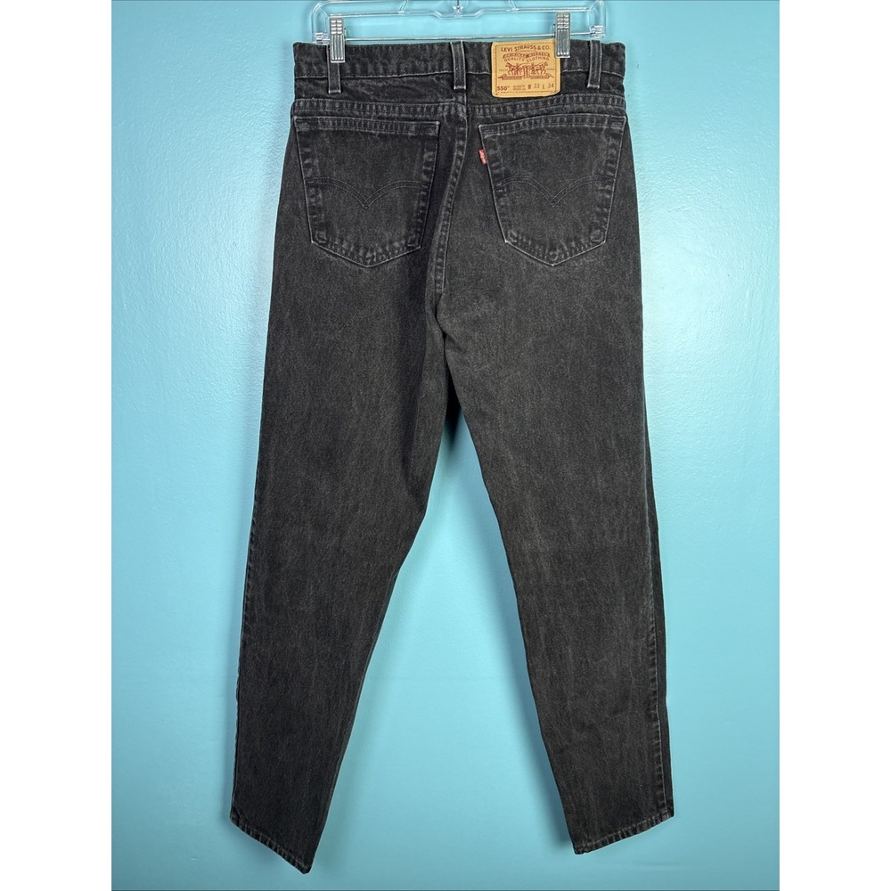 Vintage 90s Levi's 550 Jeans Mens 33x34 Black Made in USA Relaxed Fit Tapered